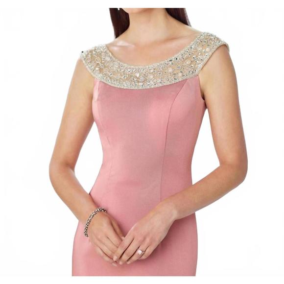 NEW CAMERON BLAKE cameron blake mon cheri - 118663 beaded bateau neckline evenin - Picture 2 of 3